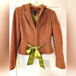 Dressy jacket with ribbon belt